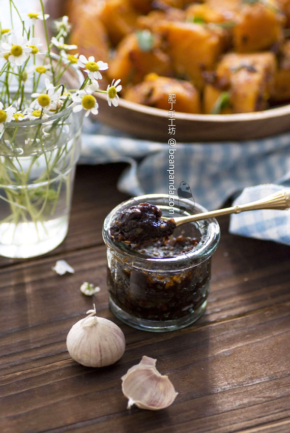 自製蒜泥豆豉醬【豆豉醬煮南瓜】Homemade Garlic Fermented Black Beans Paste