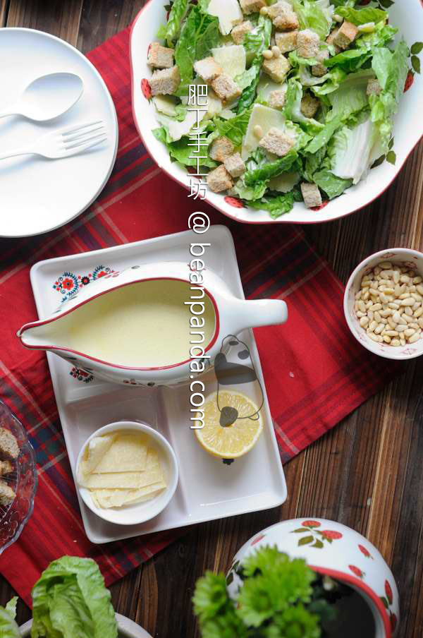 凱撒沙拉  沒有蛋奶  開胃餐點 Homemade Caesar Salad Dressing Recipe